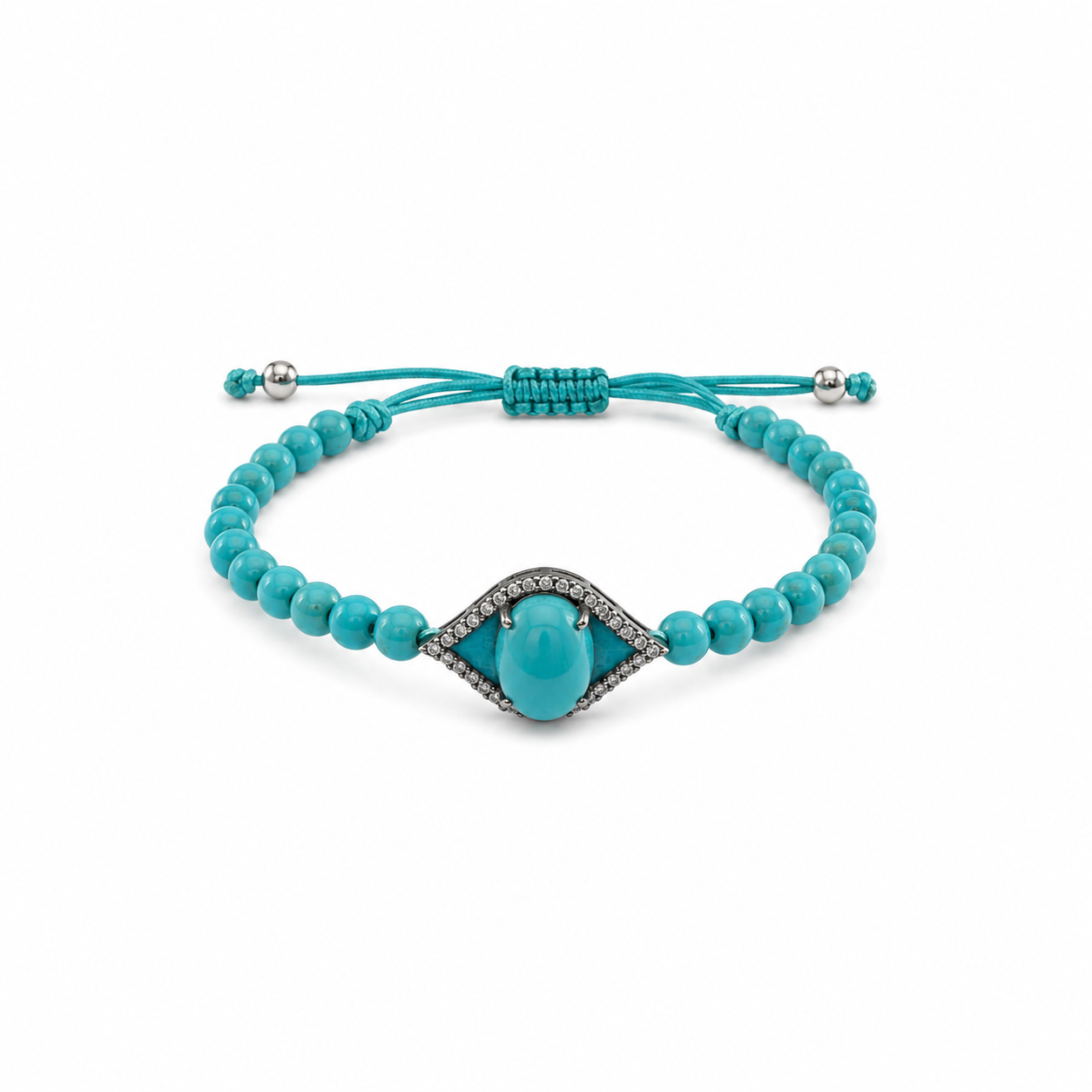 Turquoise Evil Eye Beaded Bracelet