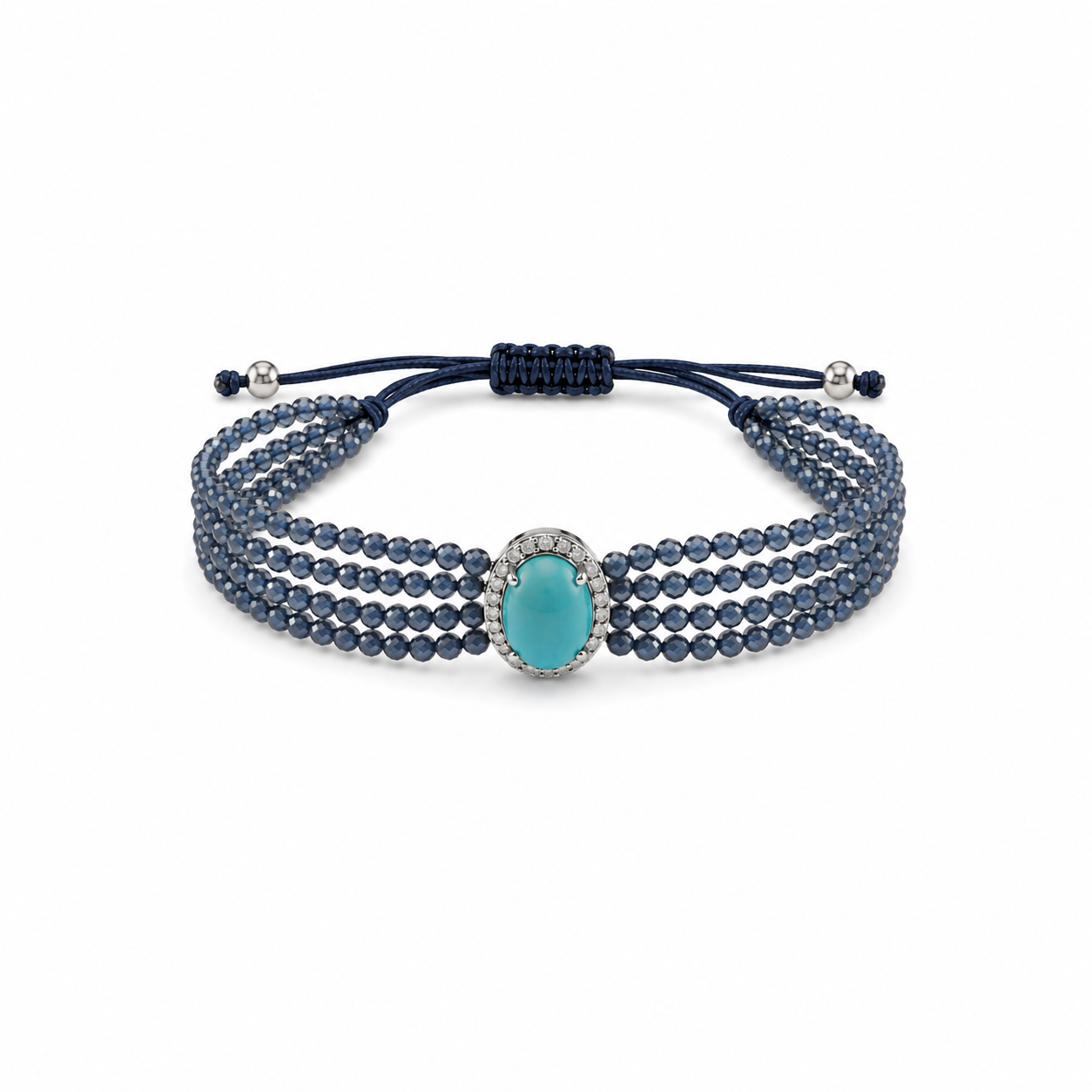 Oval Turquoise Beaded Bracelet