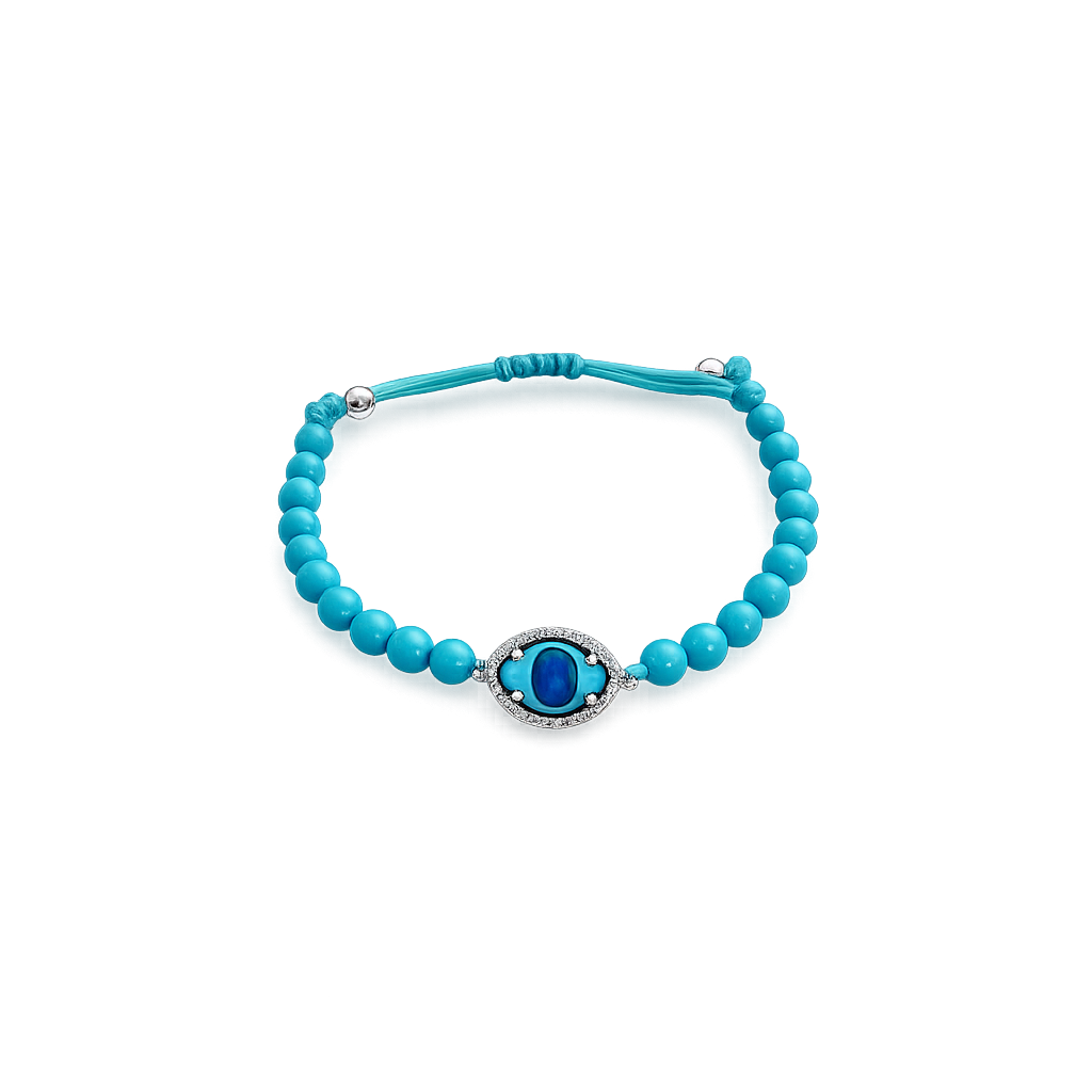 Turquoise Evil Eye Beaded Bracelet