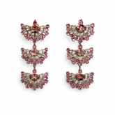 Pink Fan Earrings