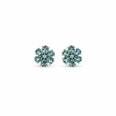 Blue-Green Stream Flower Earrings