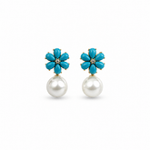 Flower and Pearl Earrings