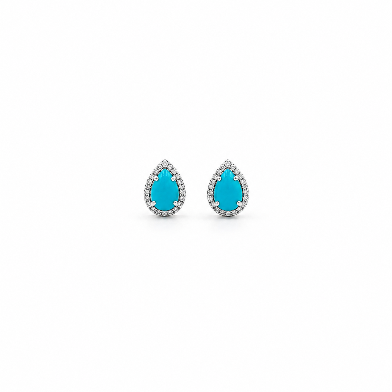 Turquoise and Diamond Studs