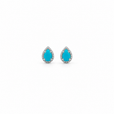 Turquoise and Diamond Studs