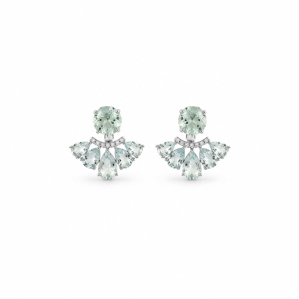 Front and Back Aquamarine Earrings