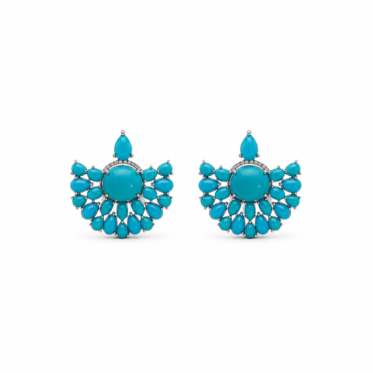 Turquoise Fan Earrings