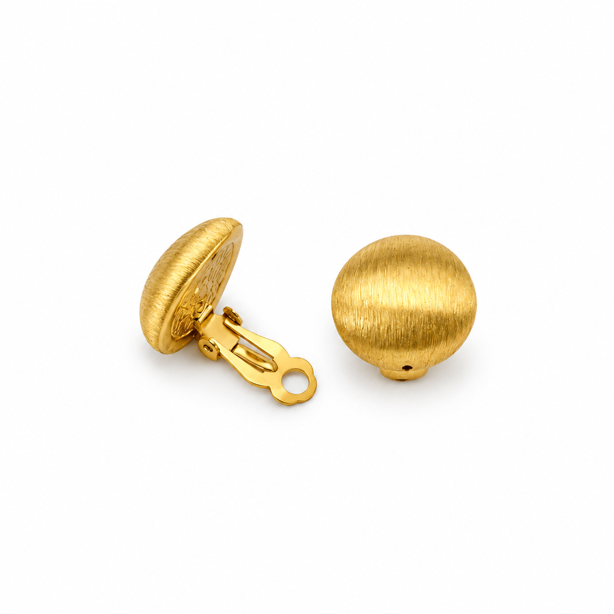 Disc-Shaped Clip Earrings