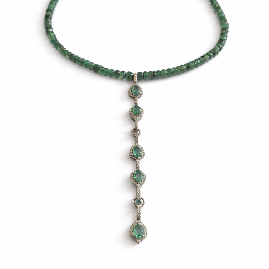 Emerald Tie Necklace