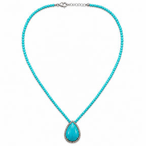 Turquoise Teardrop Pendant Necklace