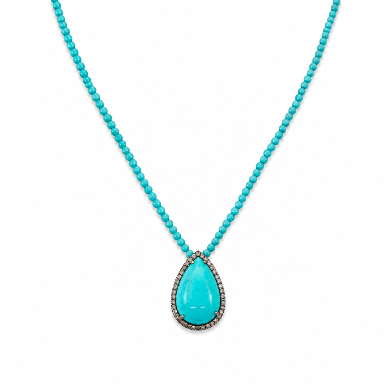 Turquoise Teardrop Pendant Necklace
