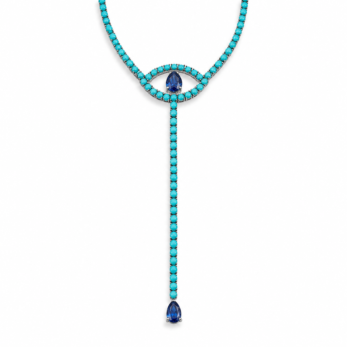 Turquoise Eye Tie Necklace