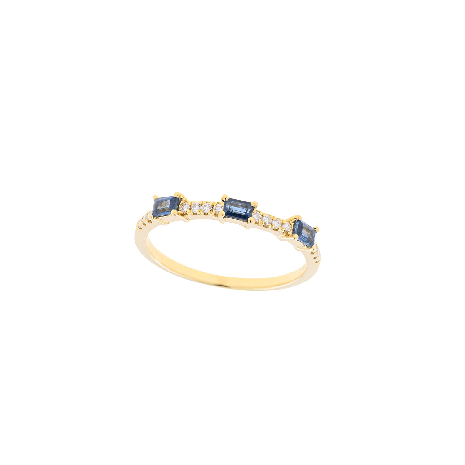 Triple Blue Dash Ring