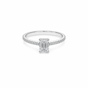 0.52ct, F, VVS1 Emerald Cut  Aria Engagement Ring