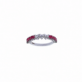 Triple Heart Diamond and Ruby Ring