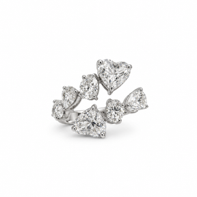 Diamond Heart Open Ring