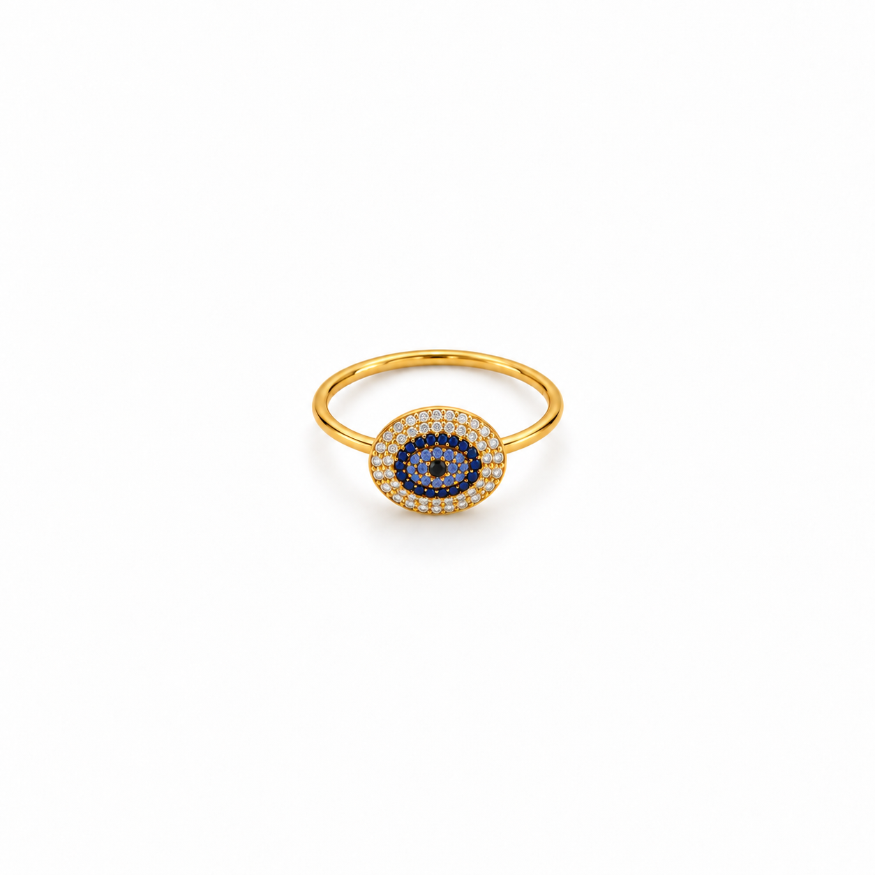 Sapphire and Diamond Evil Eye Ring