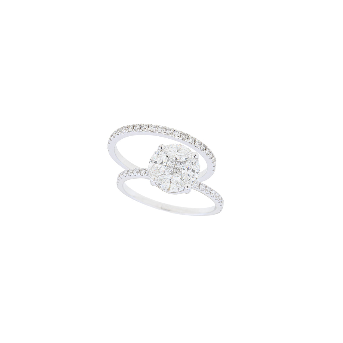 Round Multi Diamond Band Ring