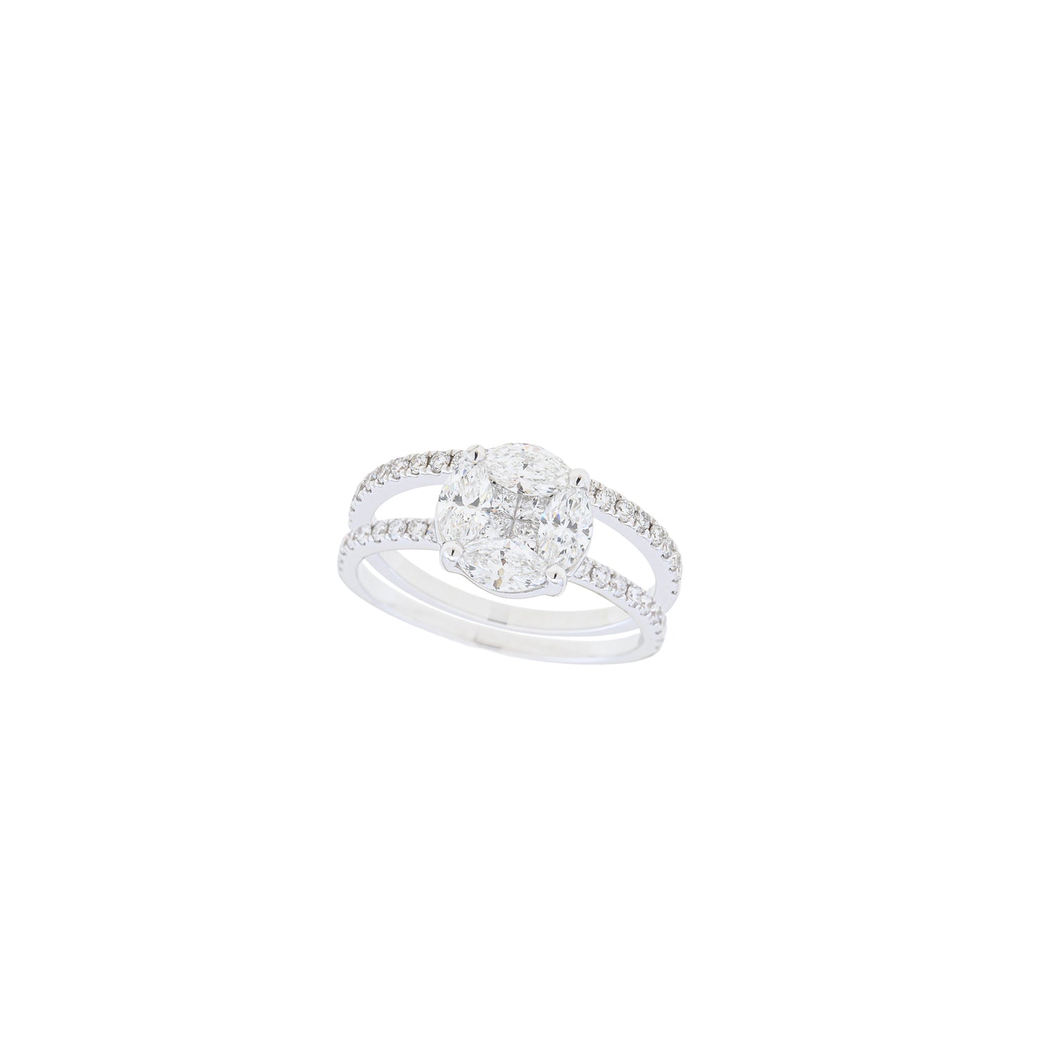 Round Multi Diamond Band Ring