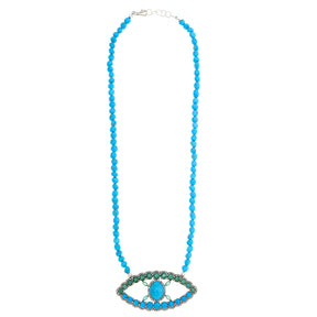 Blue Green Hues Eye Necklace