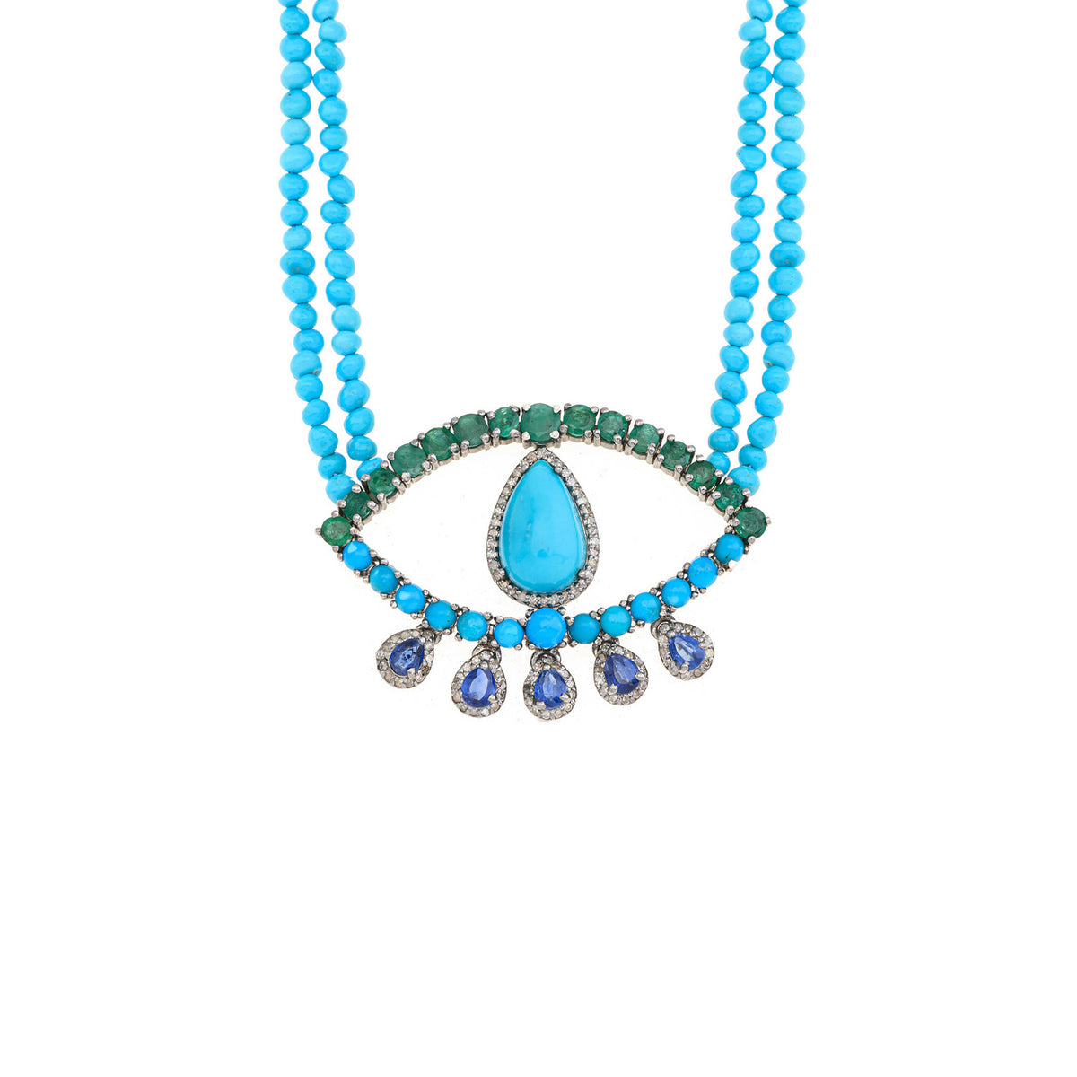 Sea Droplets Eye Necklace