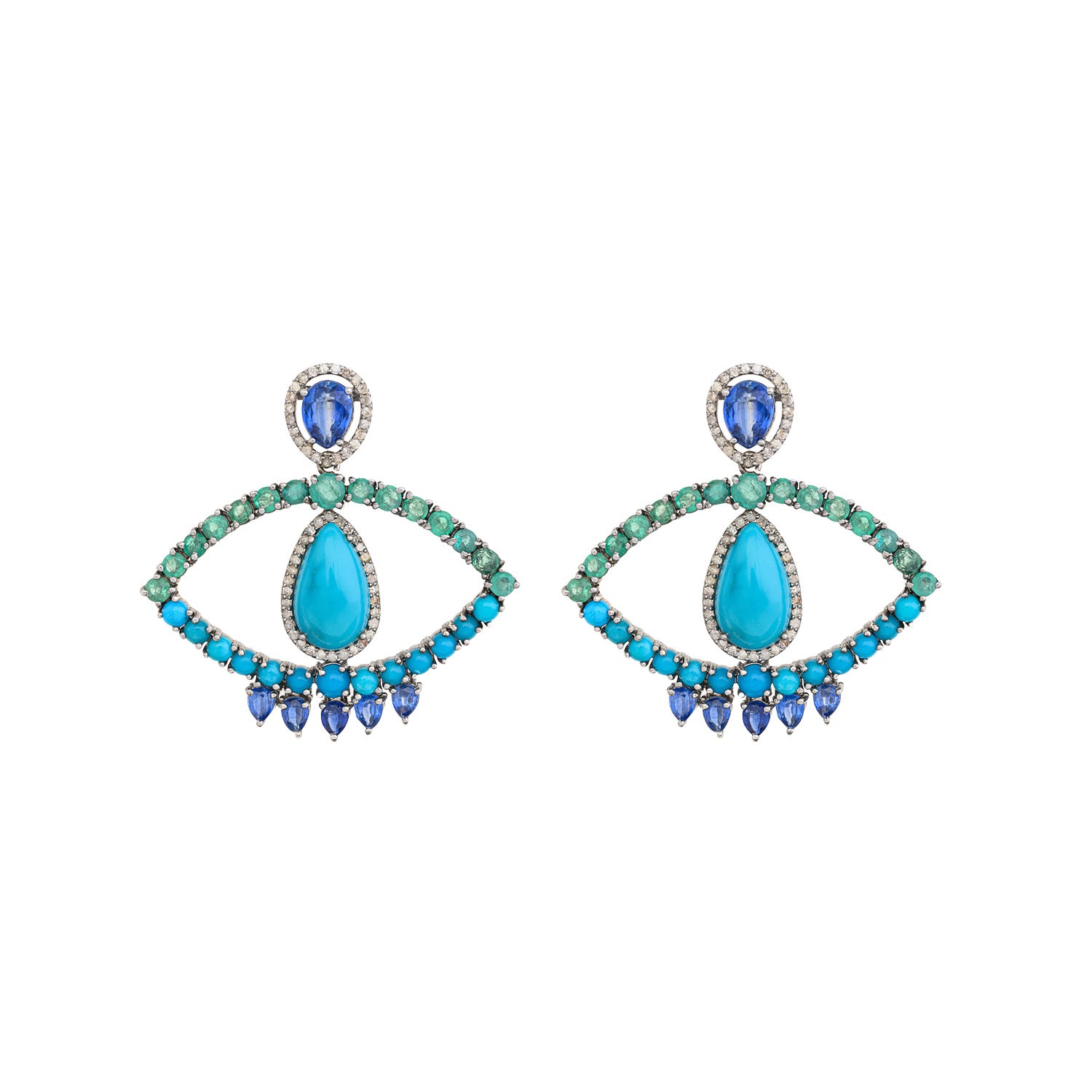 Blue Green Hues Eye Earring