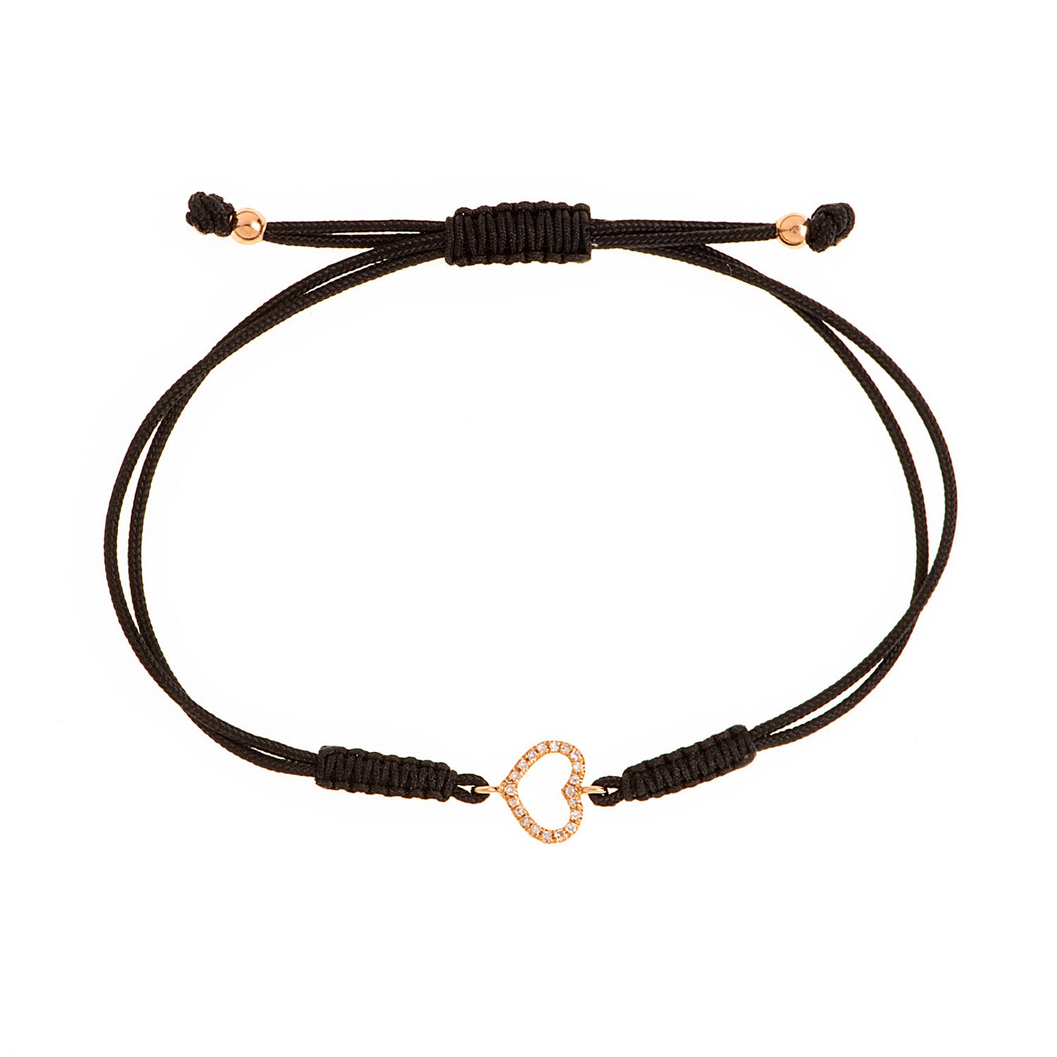 Diamond Heart Cord Bracelet