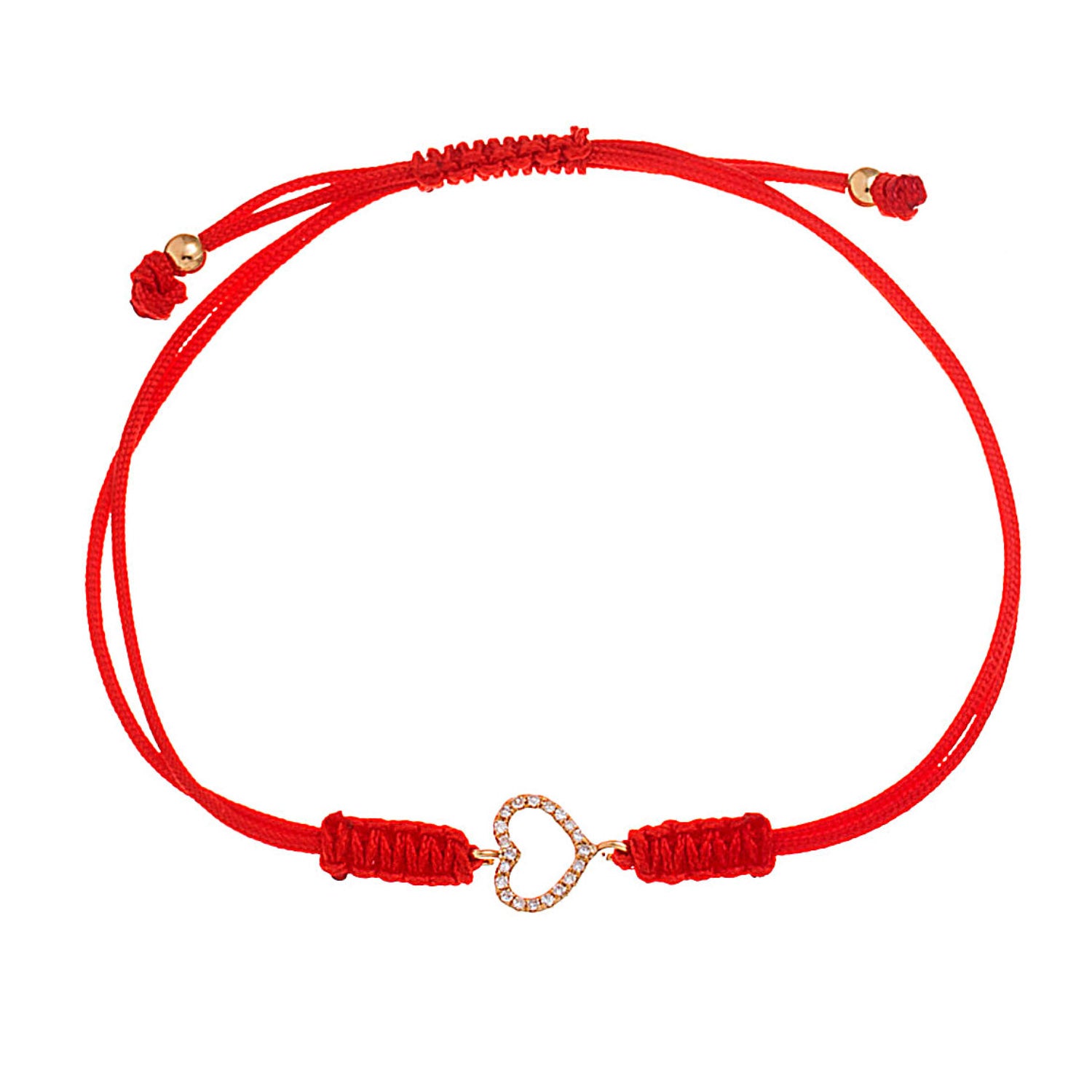 Diamond Heart Cord Bracelet