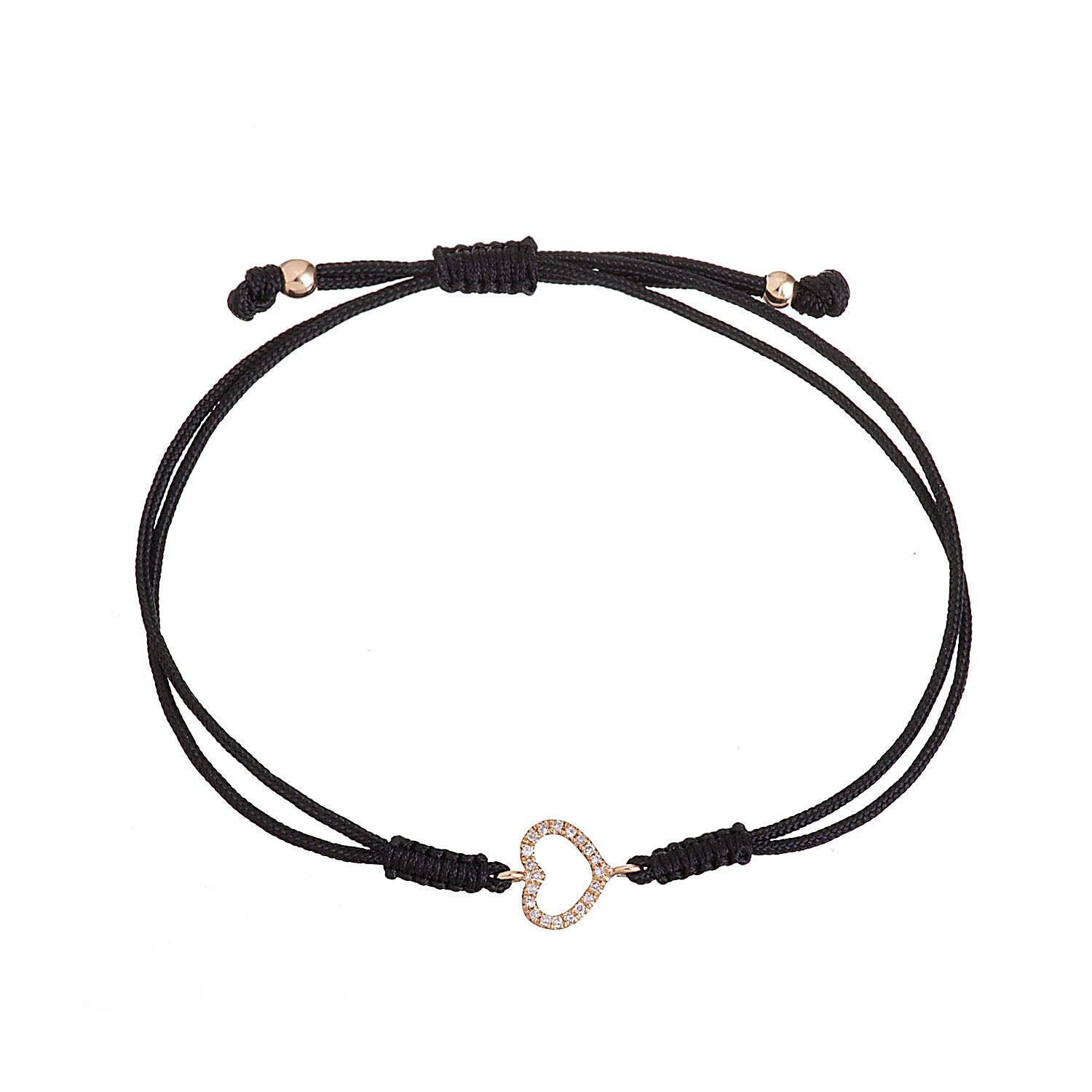 Diamond Heart Cord Bracelet