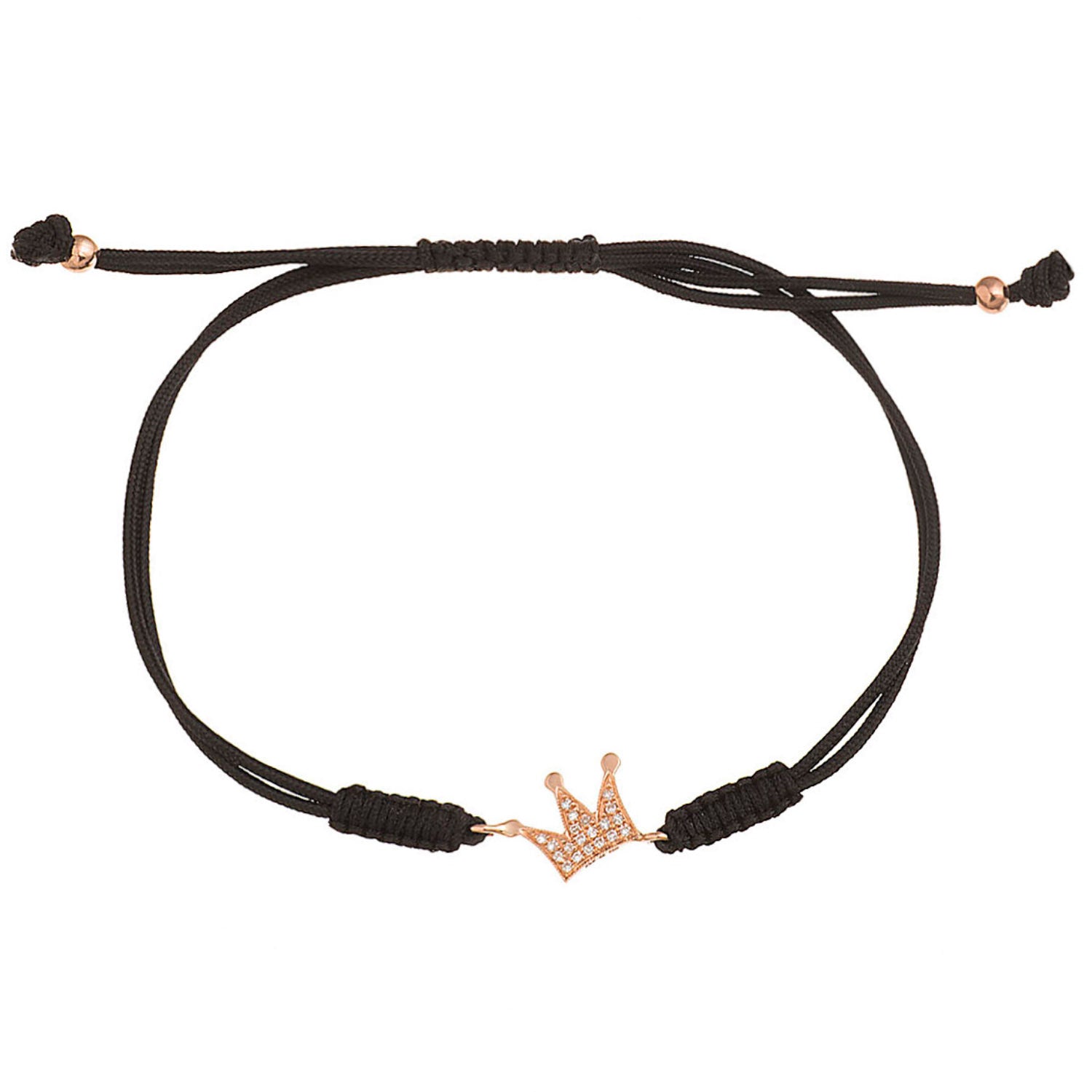 Diamond Crown bracelet. Macrame bracelet. Silk cord bracelet. Crown bracelet.