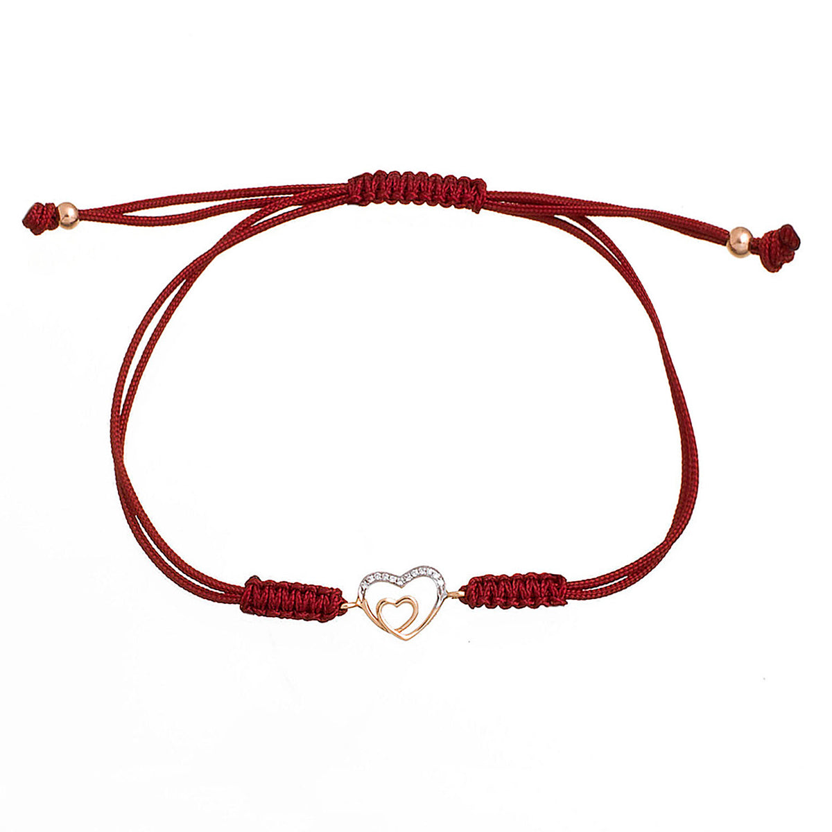 Diamond Heart Bracelet. Cord bracelet