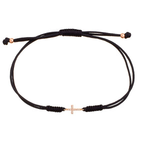 Cord bracelet. Diamond charm cord bracelet. Gold and diamond bracelet. Bracelet with charm and cord. Colourful cord bracelet. Anatol Jewellery. Χρυσά κοσμήματα. Βραχιόλι με κορδόνι. Χρυσό βραχιόλι με μπριγιάν. Κοσμήματα Κηφισιά.