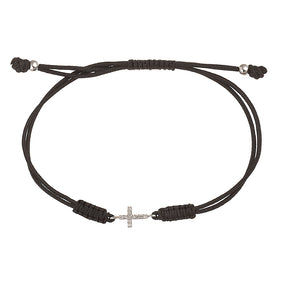 Cord bracelet. Diamond charm cord bracelet. Gold and diamond bracelet. Bracelet with charm and cord. Colourful cord bracelet. Anatol Jewellery. Χρυσά κοσμήματα. Βραχιόλι με κορδόνι. Χρυσό βραχιόλι με μπριγιάν. Κοσμήματα Κηφισιά.