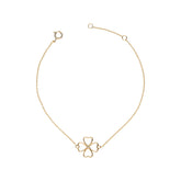 14K gold bracelet with a 4leaf for good luck 