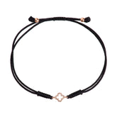Diamond Cross Bracelet. Cord Bracelet. Macrame Bracelet. Rose Gold Bracelet