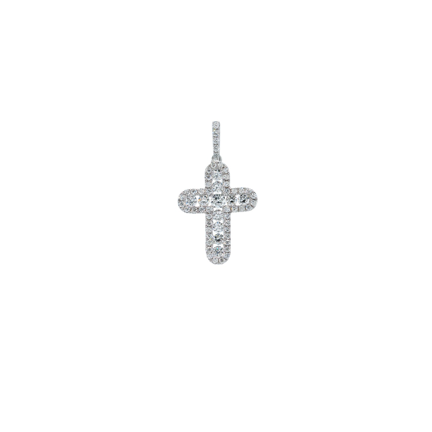 Playful Diamonds Cross Pendant - Anatol Jewelry