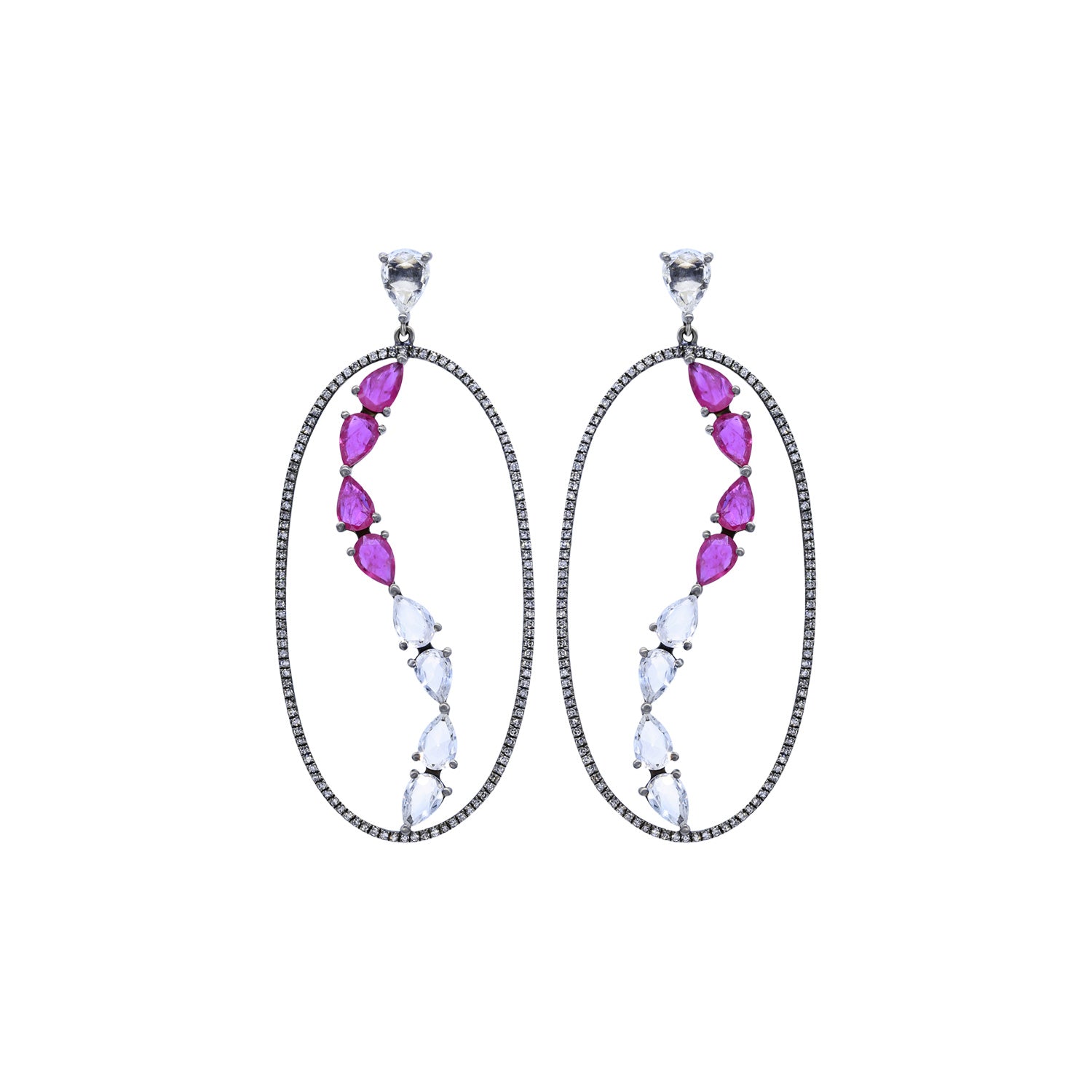 Gold, diamond and ruby earring.