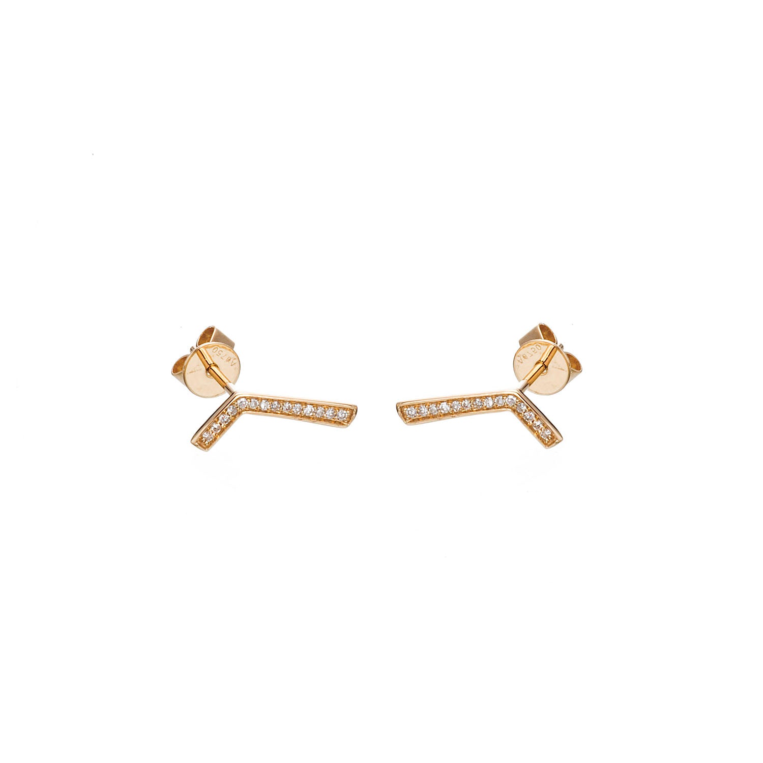 Gold and Diamond Stud Earrings