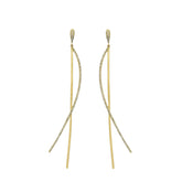 Diamond Curved Earring. Σκουλαρίκι με μπριγιάν. Μακρύ σκουλαρίκι.
