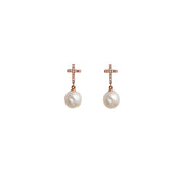 Pearl Earring. Earrings. 18K gold earring. Fresh water pearl. White Gold, yellow gold, rose gold. Perfect Gift. Earring gift. Hanging Pearl. Chain Erring. Fine jewelry. Anatol. Σκουλαρίκι χρυσό. Σκουλαρίκι  με μαργαριτάρι. Σκουλαρίκι αλυσίδα. Σκουλαρίκι με πέρλα. Athens.