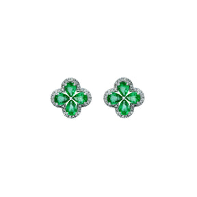 Diamond and Emerald Earring. Σκουλαρίκι με σμαράγδι και μπριγιάν.