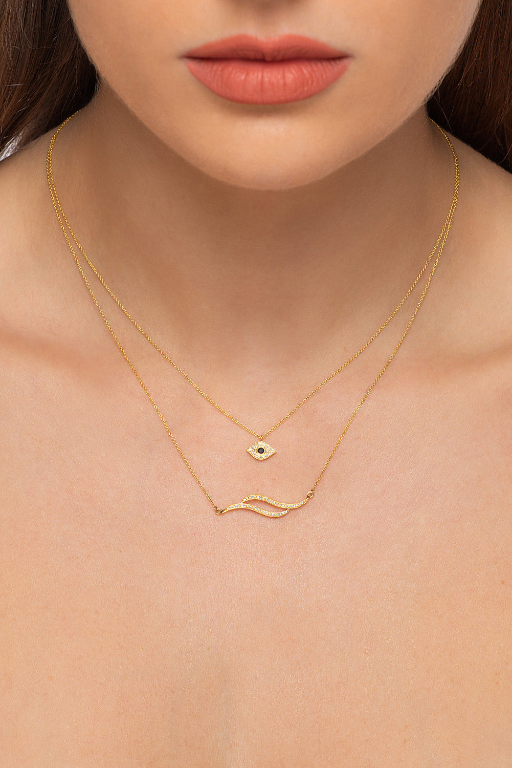 Gold and diamond necklace. Anatol necklace. Diamond necklace. Κολιέ χρυσό. Κολιέ με μπριγιάν. Κολιέ με διαμάντια.