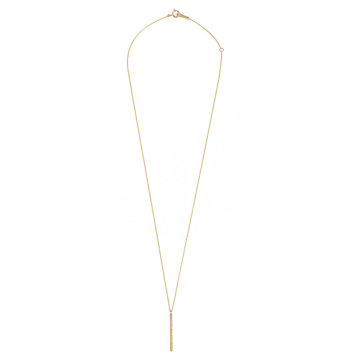 Gold and Diamond necklace. Diamond line necklace. Yellow gold necklace. Χρυσό κολιέ. Κολιέ με διαμάντια. Γραμμή με διαμάντια.