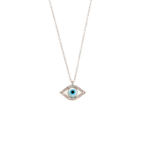 Diamond Evil eye necklace. Κολιέ μάτι με μπριγιάν.