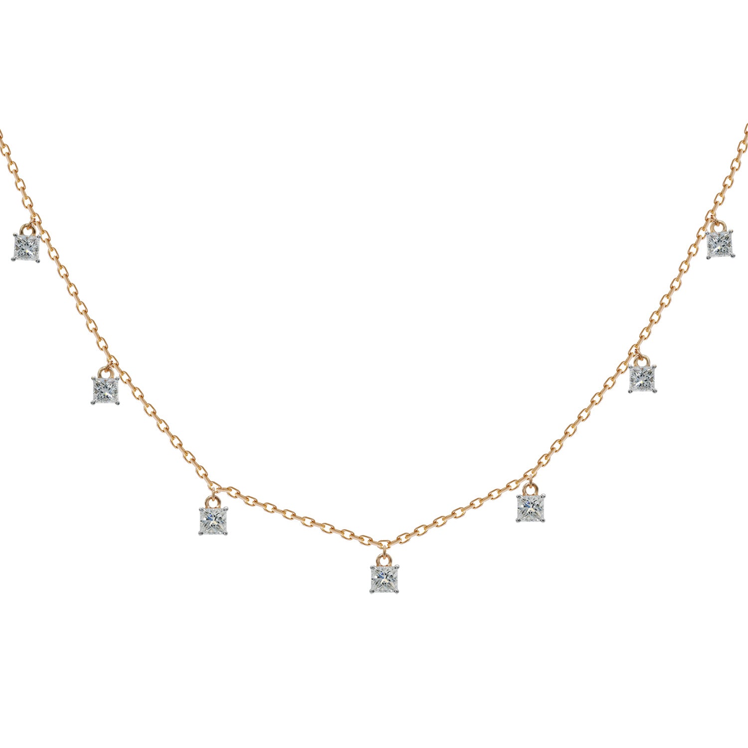 Princess Cut Diamond Necklace