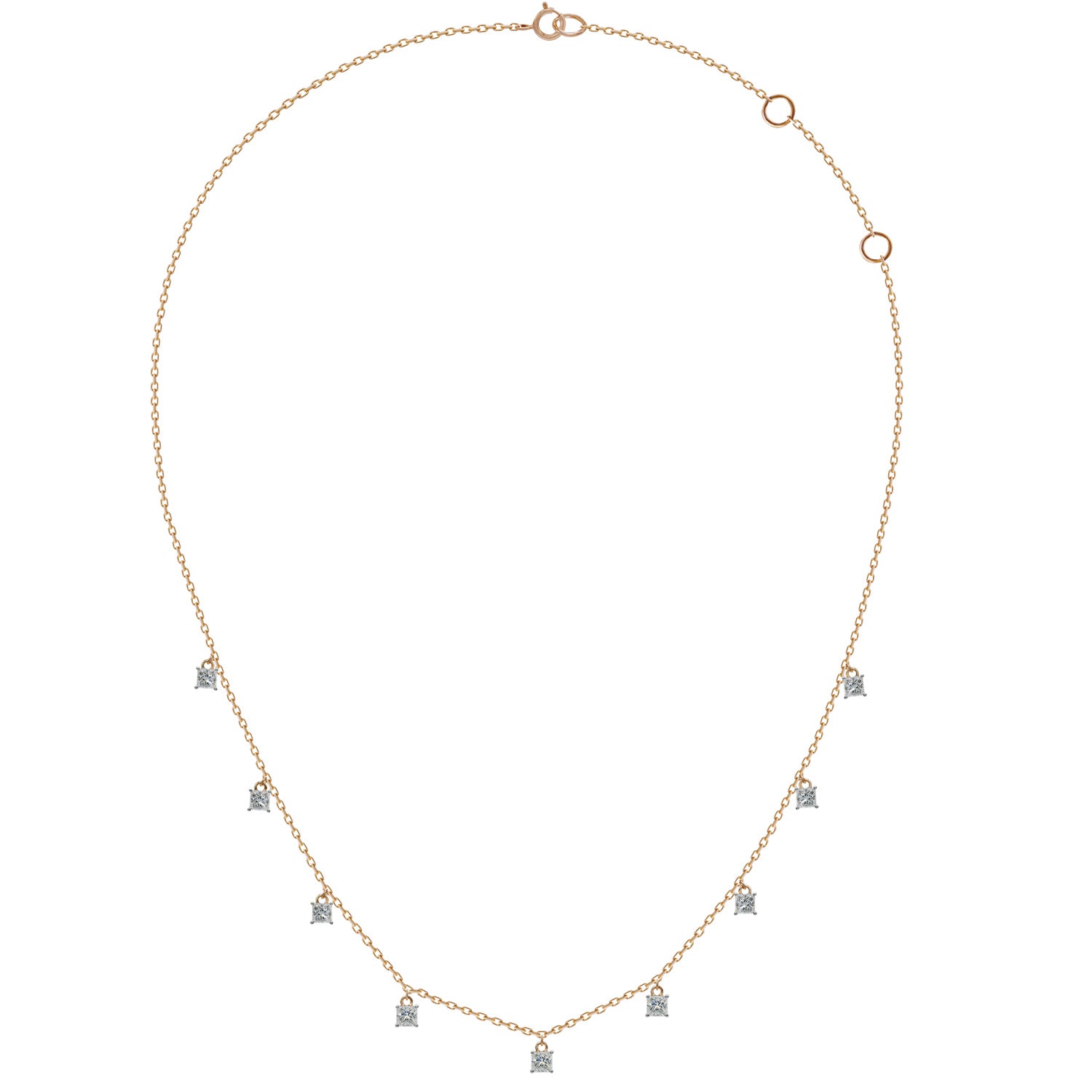 Princess Cut Diamond Necklace