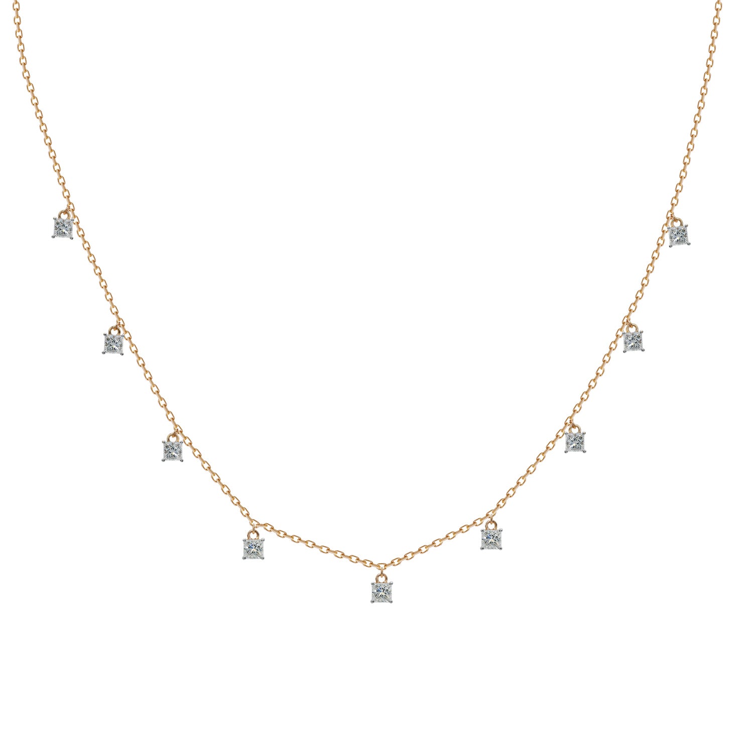 Princess Cut Diamond Necklace