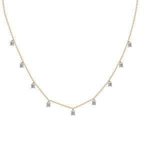 Princess Cut Diamond Necklace