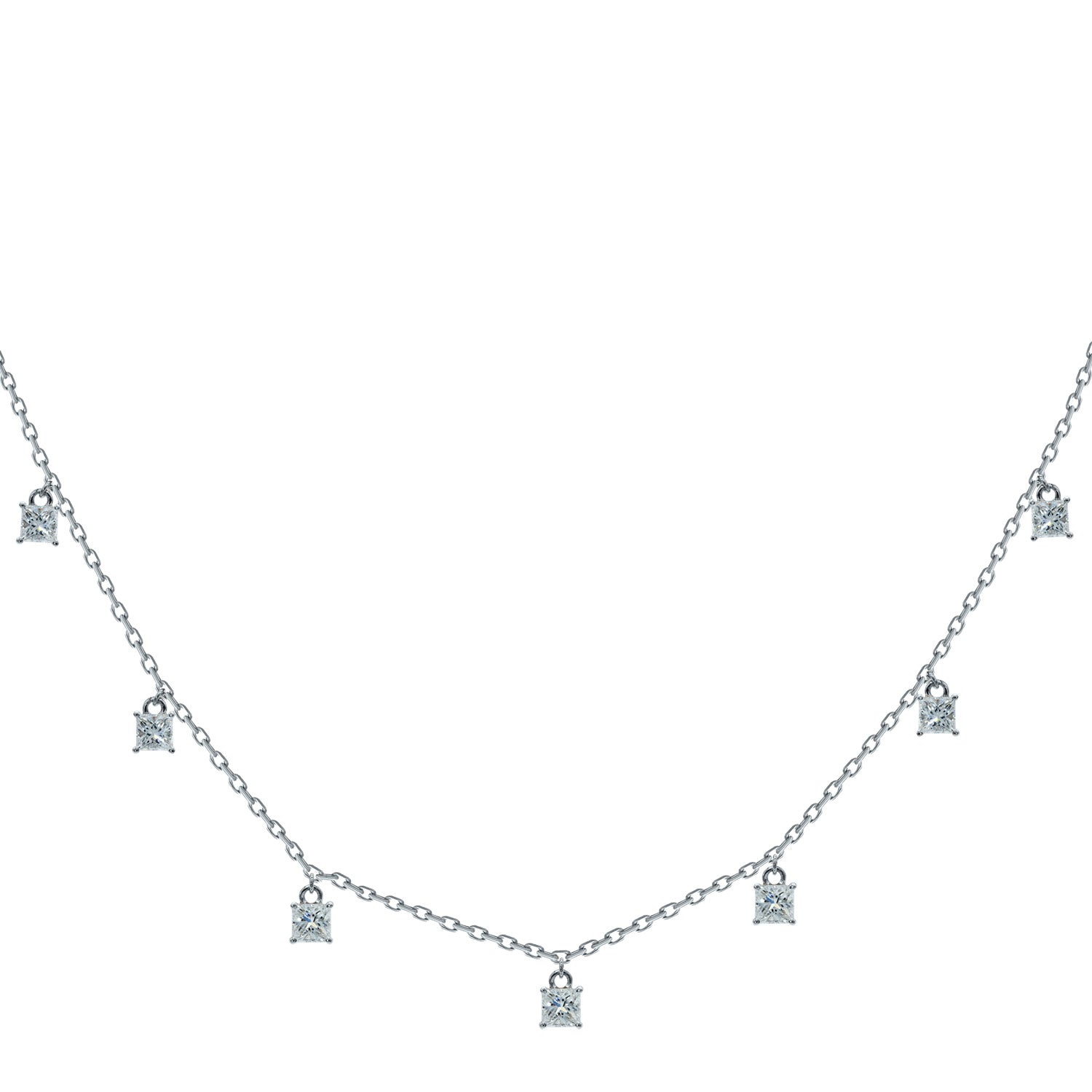 Princess Cut Diamond Necklace