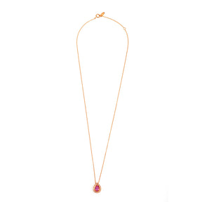 Pink sapphire and diamond necklace. Κολιέ με μπριγιάν και ζαφείρι.