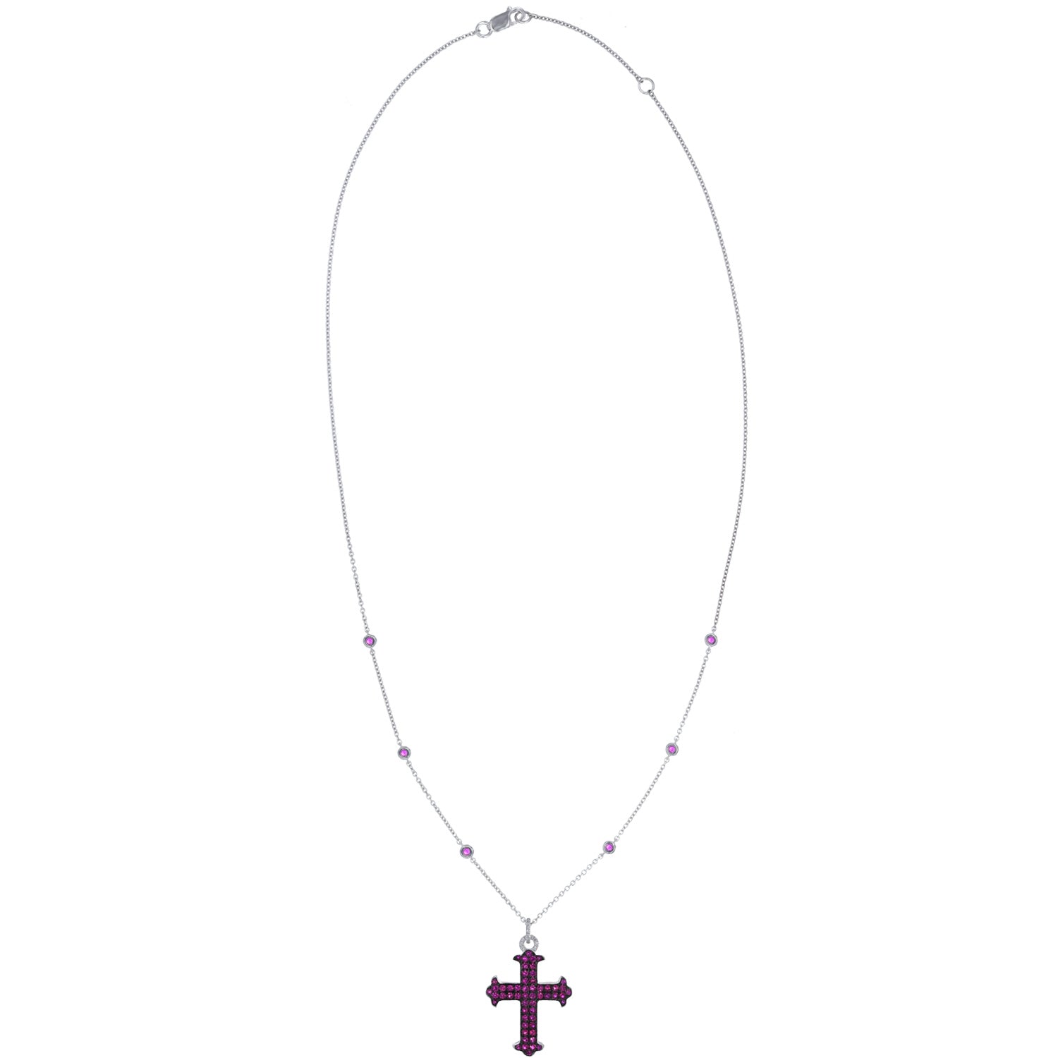 Ruby Cross Necklace. Red Cross necklace